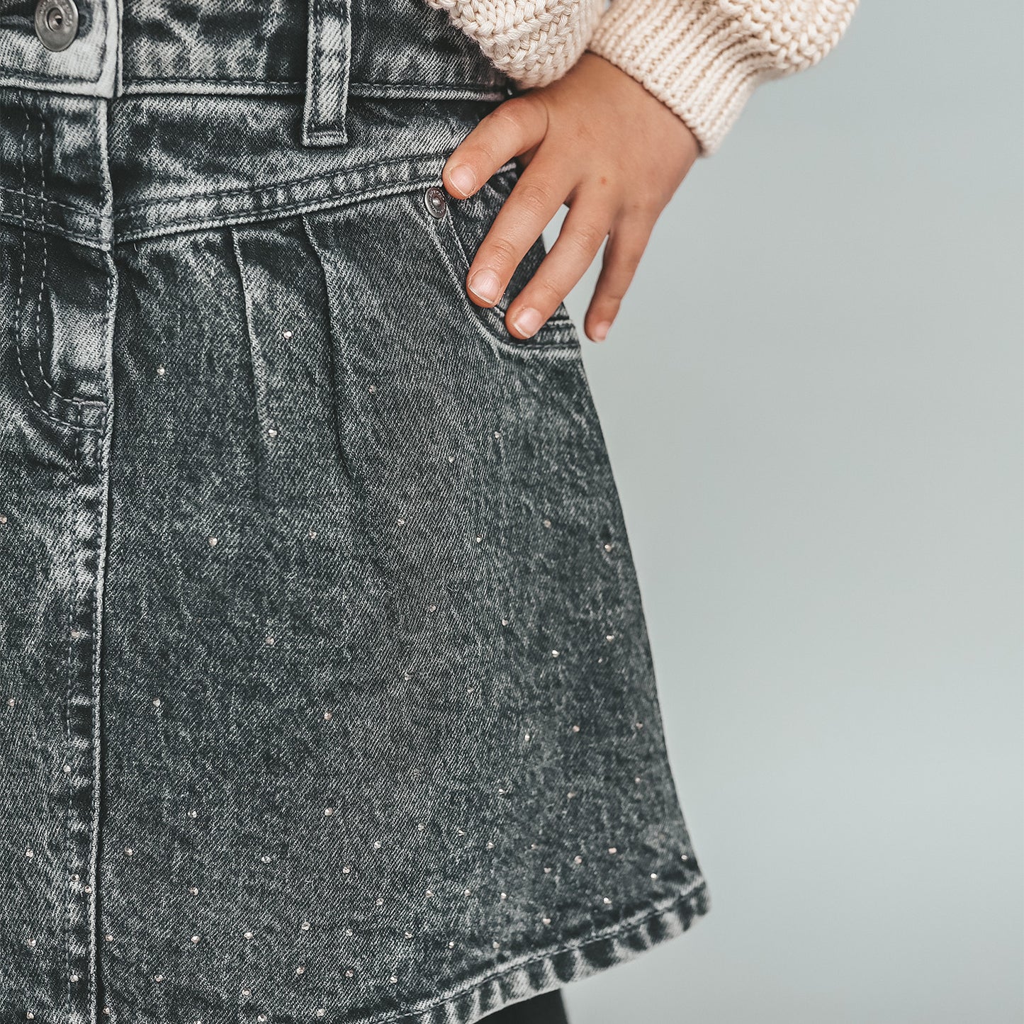 Stretch denim | glitter skirt 110-140