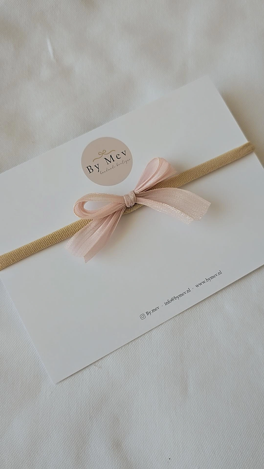 By Mév - Newborn Chiffon Bow - Pink