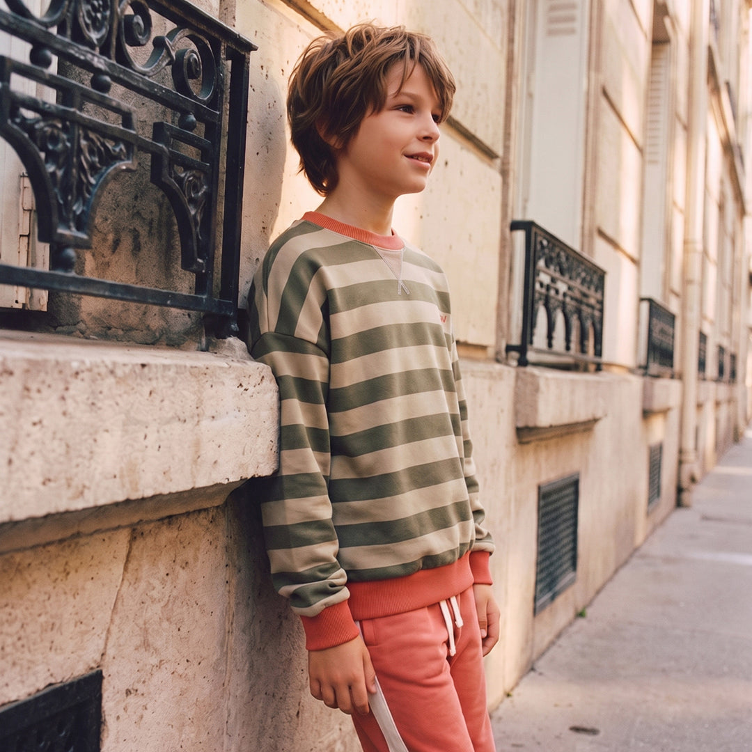 Your Wishes - Stripe French Knit | Sweater | Olive