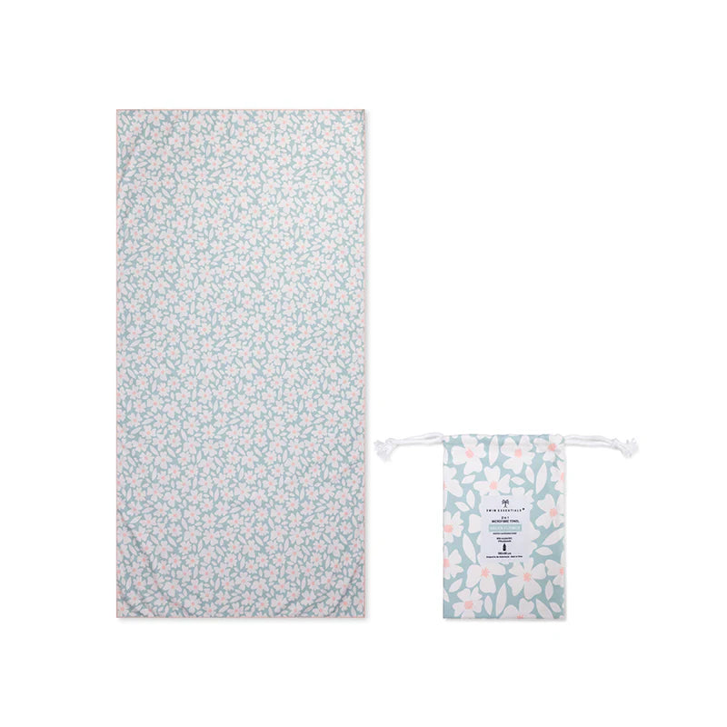 Strandlaken microvezel - Green florish 180x90