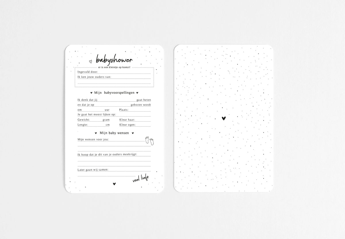 Invulkaarten | Babyshower set van 15