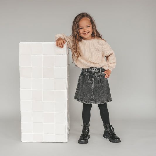 Stretch denim | Glitter skirt maat 92 - 104