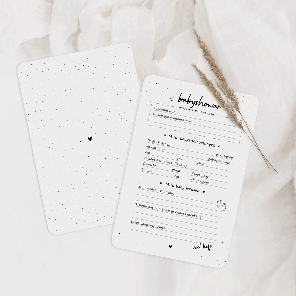 Invulkaarten | Babyshower set van 15